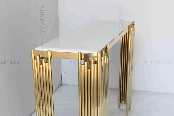 Tubular Modern White Dan Gold Console Table Wall Cabinet Shelf Luxury Furniture