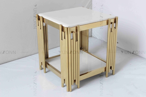 Strip Tidak Teratur Meja Konsol Kecil Rangka Besi Stainless Steel Modern Sederhana