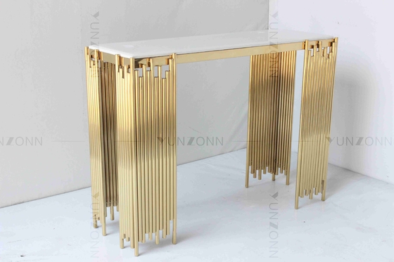 Tubular Modern White Dan Gold Console Table Wall Cabinet Shelf Luxury Furniture