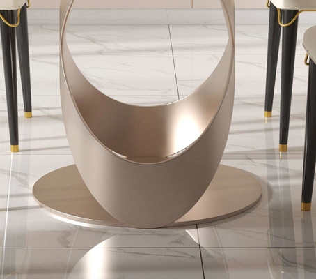 Set Kursi Meja Makan Kontemporer Mewah Dengan Dasar X Stainless Teel