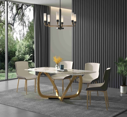 Meja Makan Persegi Panjang Modern Cerah Set Meja Sarapan Persegi Panjang Rumah Sederhana Italia