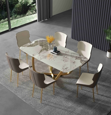 Meja Makan Persegi Panjang Modern Cerah Set Meja Sarapan Persegi Panjang Rumah Sederhana Italia