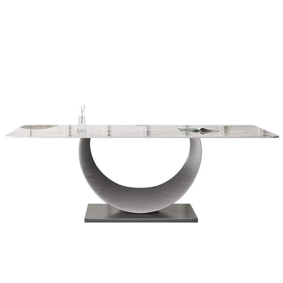 Set Kursi Meja Makan Persegi Panjang Modern Nordic Marble Top Dining Set