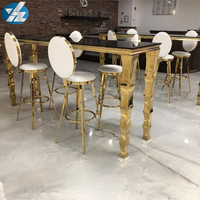 Kursi Meja Bar Bangku Bulat Kembali Tinggi Set Stainless Steel
