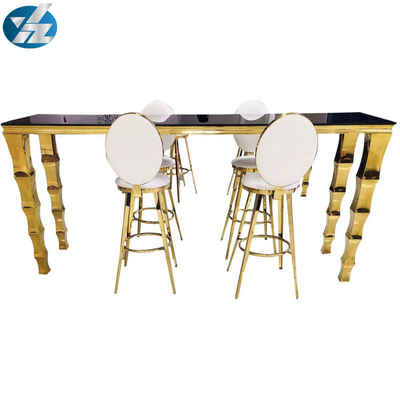 Kursi Meja Bar Bangku Bulat Kembali Tinggi Set Stainless Steel
