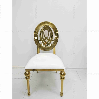Kursi Perjamuan Pernikahan Stackable Klasik Kursi Pernikahan Kulit Stainless Steel