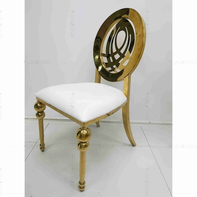 Kursi Perjamuan Pernikahan Stackable Klasik Kursi Pernikahan Kulit Stainless Steel