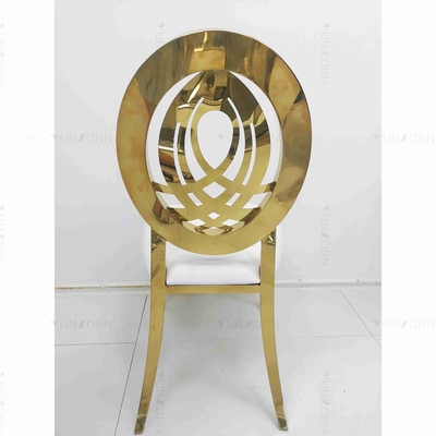 Kursi Perjamuan Pernikahan Stackable Klasik Kursi Pernikahan Kulit Stainless Steel