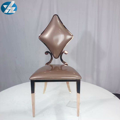 Mewah 50X55X107 SS Berlian Pernikahan Kursi Makan Emas OEM Putih