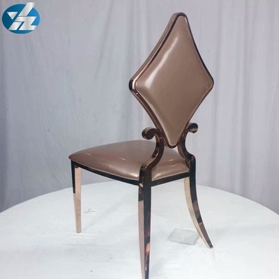 Mewah 50X55X107 SS Berlian Pernikahan Kursi Makan Emas OEM Putih