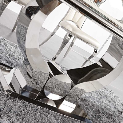 Bingkai Stainless Steel Meja Makan Dasar Logam Berat 115KGS OEM L200xW100xH75cm