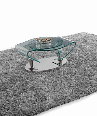 Meja Pemintalan Kaca Stainless Steel Base Coffee Side Table OEM