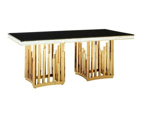 Nordic Marble Top Wedding Banquet Tables Meja Makan Persegi Panjang Modern Dengan Kursi 50X90X75