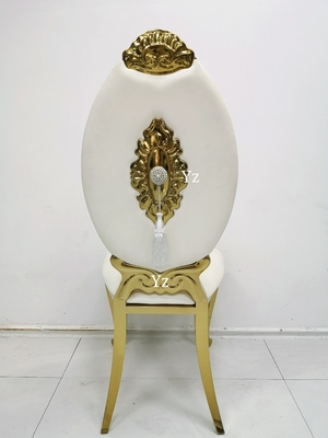 Makan Kain Kursi Perjamuan Pernikahan Punggung Tinggi Stainless Steel Untuk Acara W50xD65xH110cm