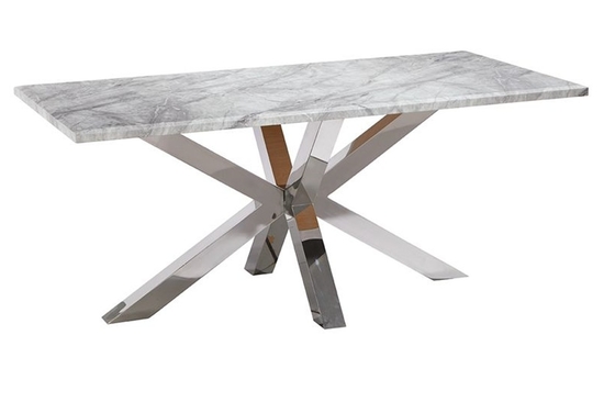 4 Orang Cross Base Meja Makan Modern Mewah Untuk Ruang Tamu