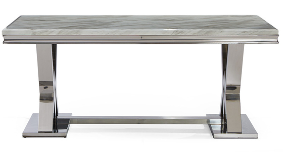 Nordic Marmer Modern Luxe Stainless Steel Kaki Meja Makan Restoran High End