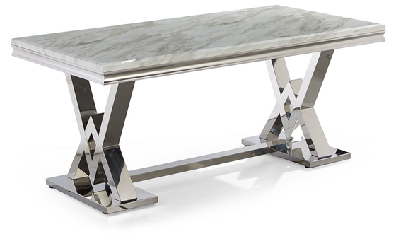 Nordic Marmer Modern Luxe Stainless Steel Kaki Meja Makan Restoran High End