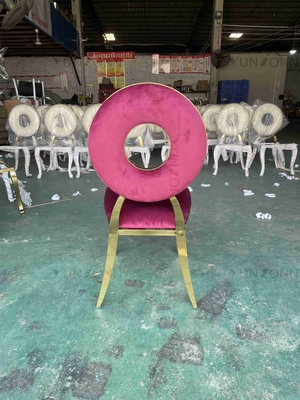 Kursi Makan Belakang Bulat Desain Khusus Kursi Perjamuan Fungsi Stackable