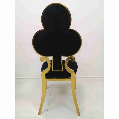 Kursi Makan Berlapis Bunga Poker 201 Bingkai Baja Tahan Karat W50xD65xH92cm