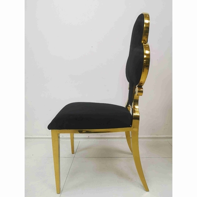 Kursi Makan Berlapis Bunga Poker 201 Bingkai Baja Tahan Karat W50xD65xH92cm