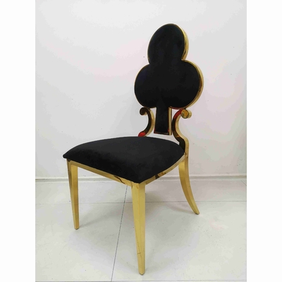 Kursi Makan Berlapis Bunga Poker 201 Bingkai Baja Tahan Karat W50xD65xH92cm
