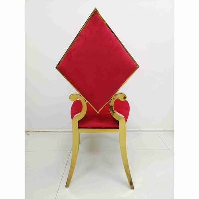 Kursi Perjamuan Pernikahan Poker Prismatic Warna Merah Bingkai Stainless Steel