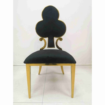 Kursi Makan Berlapis Bunga Poker 201 Bingkai Baja Tahan Karat W50xD65xH92cm