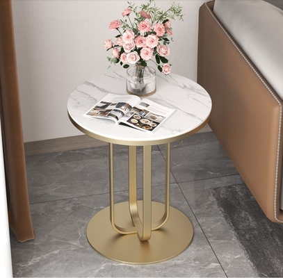 Meja Samping Elegan Populer Dengan Penggunaan Keluarga Marmer Logam Dasar Stainless Steel