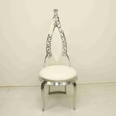 Harga yang bagus Kursi Makan Elegan Kulit Atas Untuk Acara Anti Oksidasi SS Leg on line