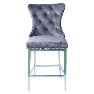 Harga bagus Curve Restaurant Kursi Bar Penutup Beludru Kursi Nyaman Dengan Punggung Gesper on line