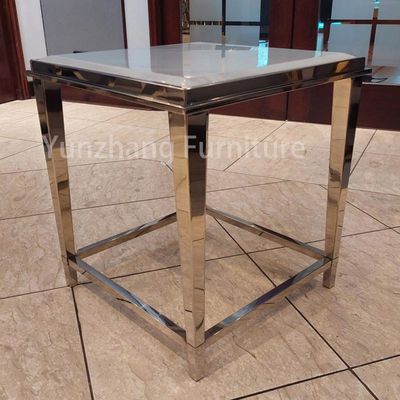 Harga bagus Silver Frame SS201 Simple Bed Table CBM Square Table Kecil Untuk Kamar Tidur on line