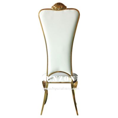 High Back Golden Bride And Groom Chair Kursi Perjamuan Pernikahan Elegan