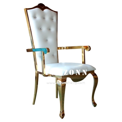 Kursi Perjamuan Pernikahan Elegan Rangka Emas Untuk Resepsi Dan Acara