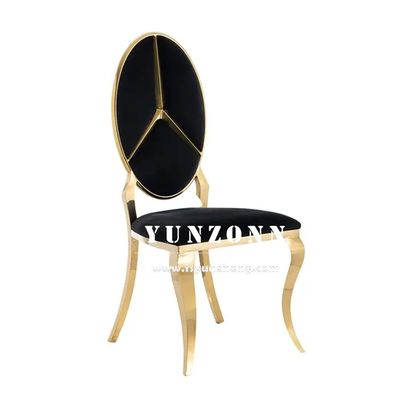 Harga bagus Penjualan Panas Desain Mewah Benz Kembali Mebel Makan Emas Stainless Steel Kursi Perjamuan untuk Acara Pernikahan Hotel Pesta on line