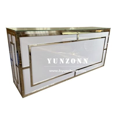 Harga yang bagus Furniture Hotel Modern Fashion Desain Wine Bar Meja Perhiasan Perak High Bar Counter on line
