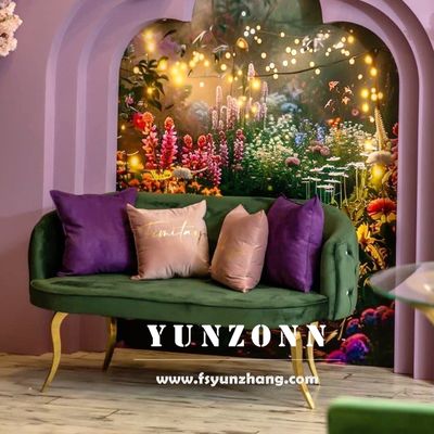 Harga yang bagus Sofa Cinta Baja Tahan Karat Modern dengan Kain Beludru untuk Acara Hotel dan Pernikahan on line