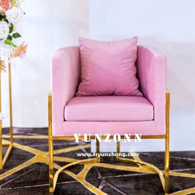 Harga bagus Kursi sofa kursi tunggal modern dengan baja tahan karat emas dan bantal beludru warna-warni untuk hotel ruang tamu restoran dan mal on line