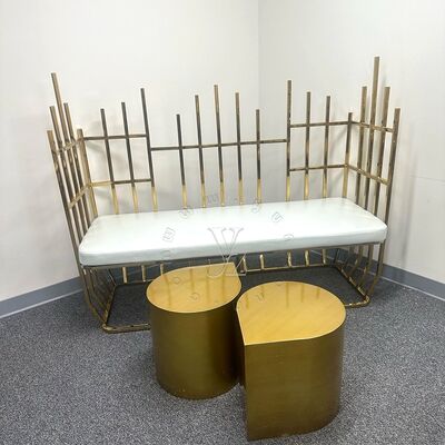 Harga bagus Kursi Singgasana Ratu Kerajaan Mewah untuk Pengantin Pria Wanita Modern Stainless Steel Kursi Makan Pernikahan Kursi Pengantin Pria Wanita Baja Bergaya on line