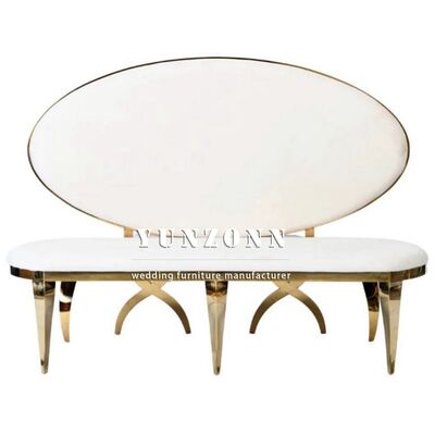 Royal Wedding Furniture Couple Sofa Seat White Wedding Sofa for Bride and Groom Hotel Hall Stainless Steel Wedding Events Sofa
