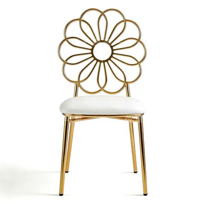 Harga bagus Perjamuan Menumpuk Pesta Pernikahan Perhiasan Bingkai Emas SS Makan Metal Rental Furnitur Kursi Acara on line