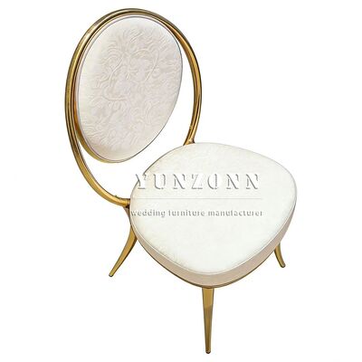 Harga bagus Mewah tahan lama modern stainless steel emas kursi pad dengan kaki kerucut untuk acara pernikahan luar ruangan on line