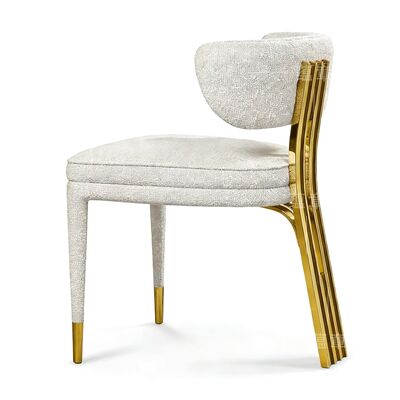 Harga bagus Desain Mode Kursi Cantik Mewah Grand Kursi Pernikahan Hotel Emas Stainless Steel Logam Makan Kursi Makan on line