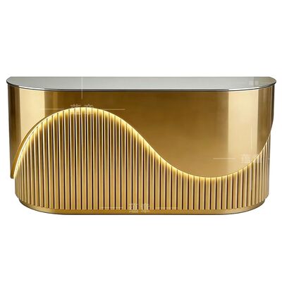 Harga bagus 2026 Desain Baru Desain Modern Emas Stainless Steel Bar Bergaya Kaunter dan Resepsi on line