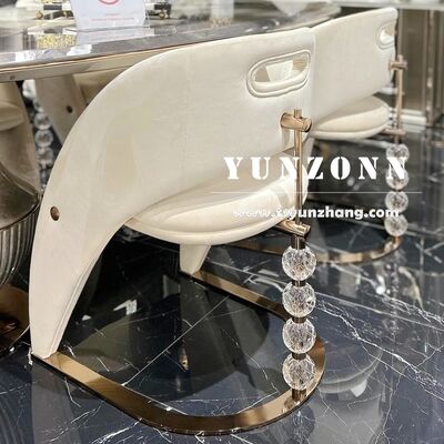 Harga bagus Kursi Makan Berlapis Kristal Desain Nordic Mewah Ringan Logam untuk Pernikahan Hotel Ruang Tamu Aula on line