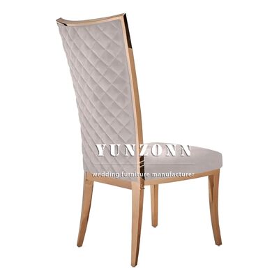 Harga bagus Scaninavian Nordic kursi makan Baja tahan karat kaki emas ruang makan Cina Rumah SS furnitur kursi punggung tinggi on line