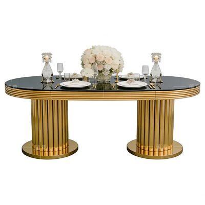 Harga bagus Set Meja Makan Persegi Panjang Stainless Steel Modern untuk Hotel, Pernikahan, Perjamuan Luar Ruangan & Sewa Furnitur Acara on line