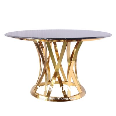Harga bagus Meja Makan Bulat Klasik Modern dengan Dasar Berat Kaca & Marmer Tempered untuk Penggunaan Luar Ruang di Dapur Ruang Tamu Hotel Keluarga on line