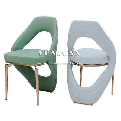 Harga bagus PU Kulit Mewah Rose Gold Metal Leisure Kursi Restoran Hotel Resepsi Catering Kursi Acara on line