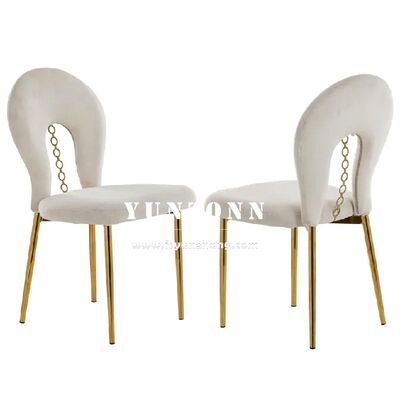 Harga bagus Kursi Beludru Emas Desain Sherpa dengan Kaki Stainless Steel untuk Acara Pernikahan dan Perjamuan Furnitur Hotel on line