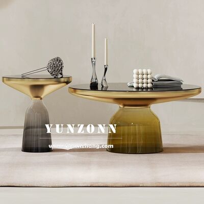 Harga bagus Nordic Luxury Desain Sederhana Meja Sisi Kaca Bulat Meja Meja Modern Furnitur untuk Rumah dan Hotel untuk Makan dan Pernikahan on line